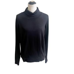 Alo Yoga Black Semi Fitted Turtleneck Sweater Size Medium Ribbed Sleeve Gym